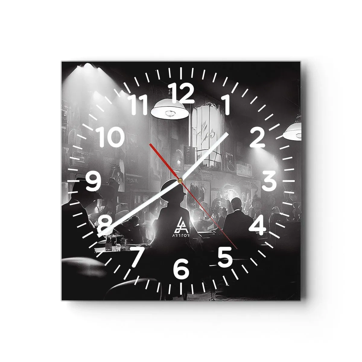 Wanduhr - Glasuhr - In Jazz-Atmosphäre - 30x30 cm