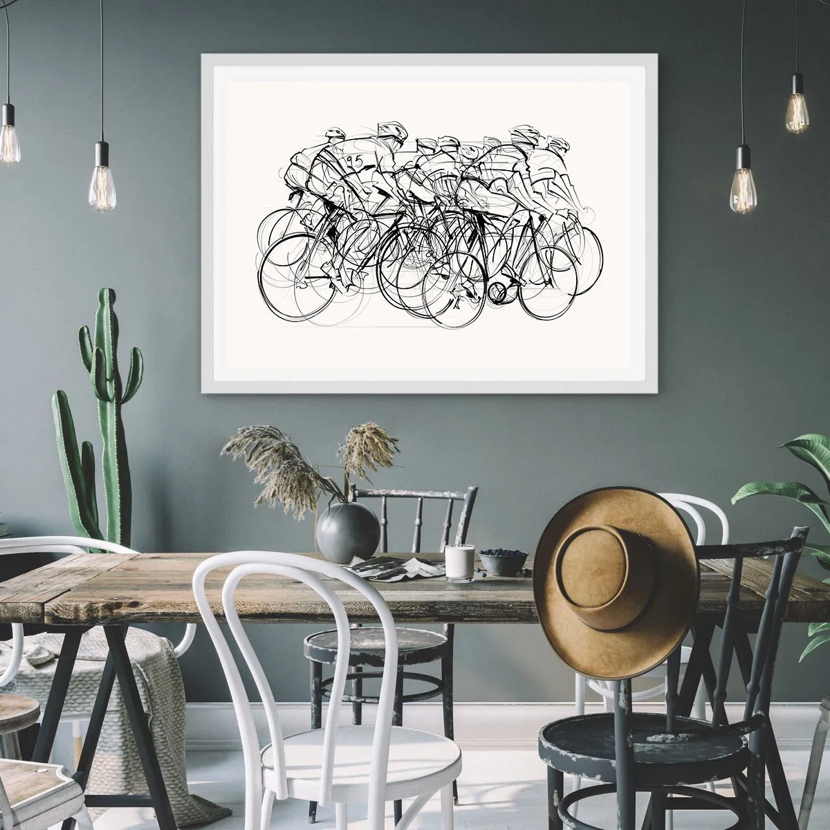 Poster in einem weißen Rahmen - Gemeinsam als Team - 91x61 cm