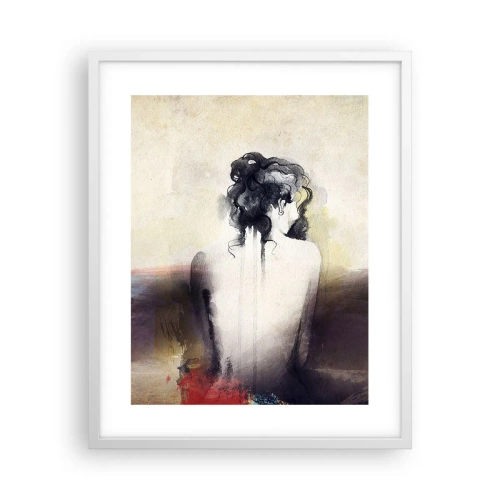 Poster in einem weißen Rahmen - Glatte Linien, ovale Formen - 40x50 cm