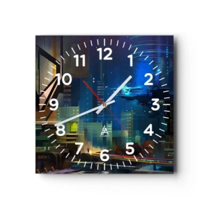 Wanduhr - Glasuhr - In naher Zukunft - 40x40 cm