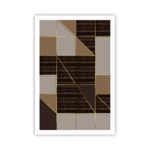Poster - Ein Mosaik aus Braun und Gold - 61x91 cm