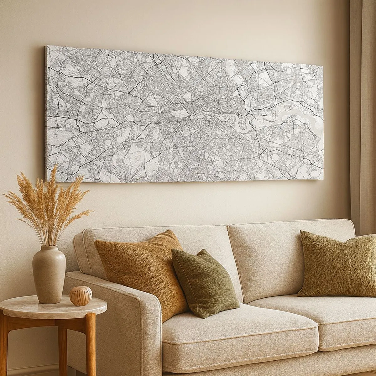 Bild auf Leinwand - Leinwandbild - Karte des Labyrinths von London - 100x40 cm