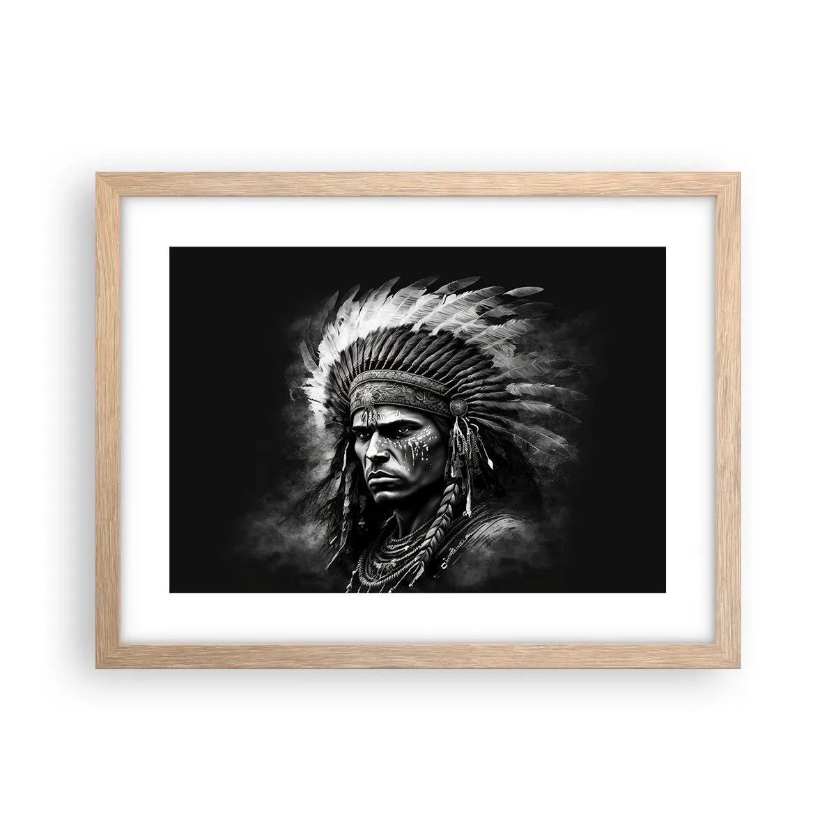 Poster in einem Rahmen aus heller Eiche - Anführer und Krieger - 40x30 cm