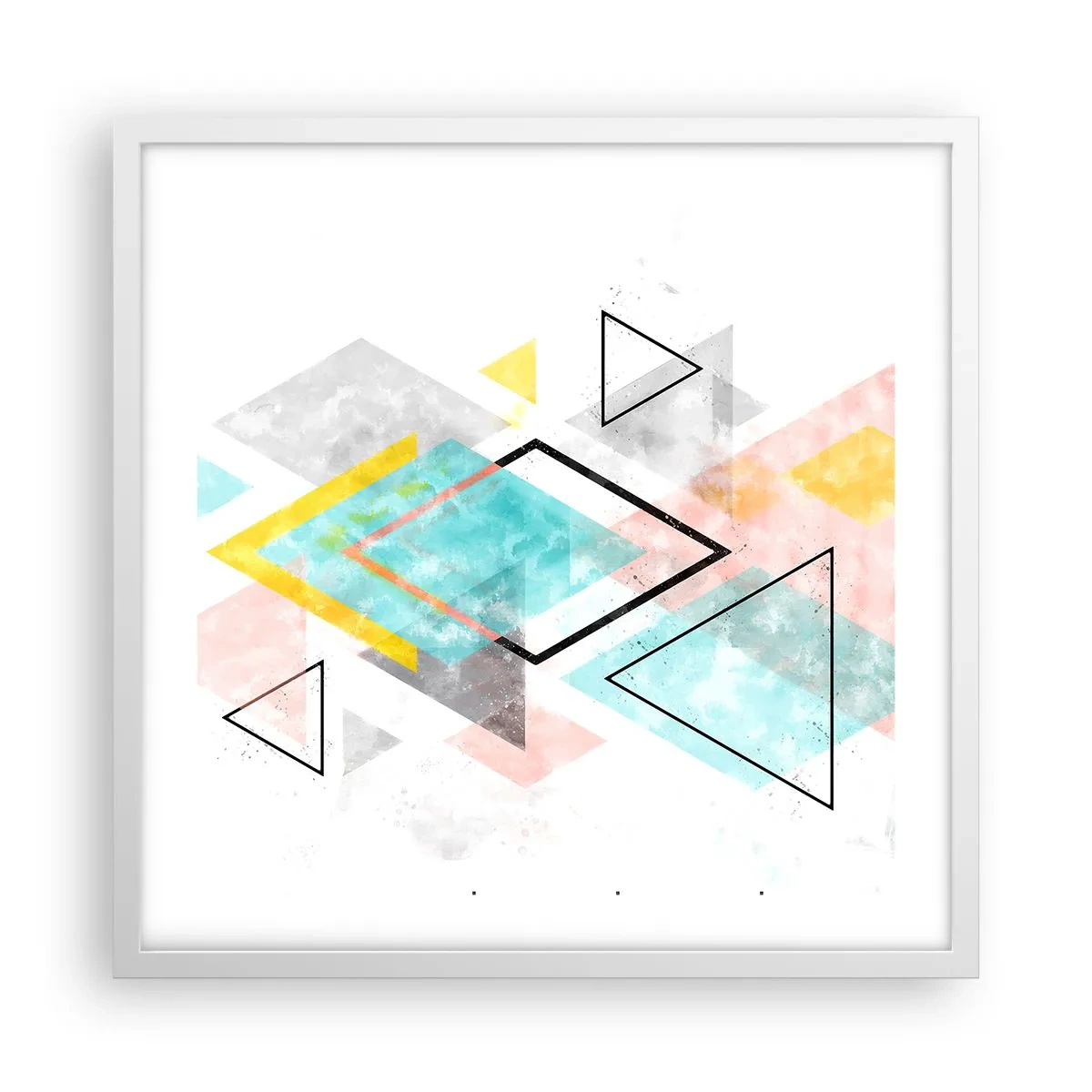 Poster in einem weißen Rahmen - Geometrisches Spiel - 50x50 cm