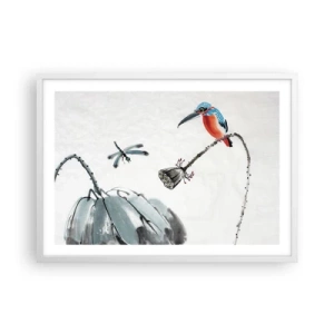 Poster in einem weißen Rahmen - Das Leben der Wiese - 70x50 cm