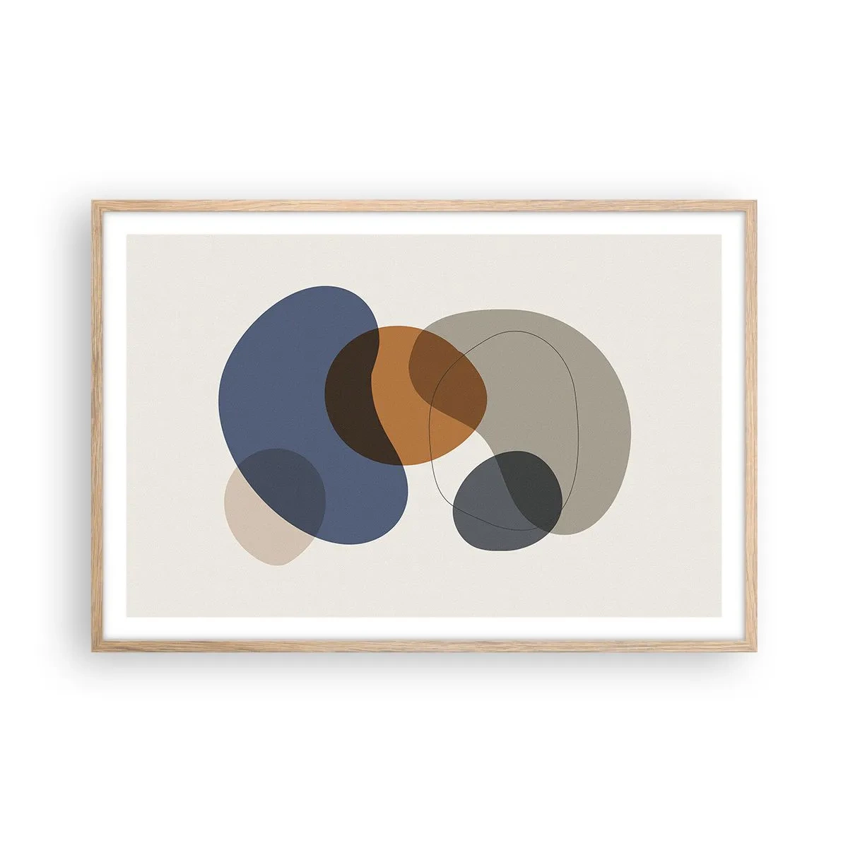 Poster in einem Rahmen aus heller Eiche - Farbtropfen - 91x61 cm