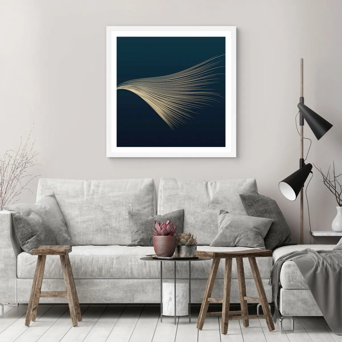 Poster in einem weißen Rahmen - Wie das Haar eines Engels - 30x30 cm