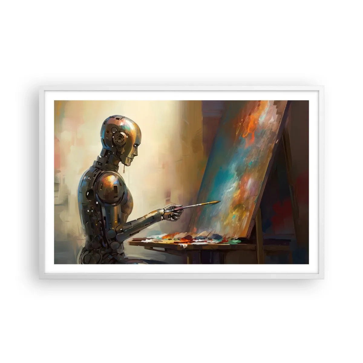 Poster in einem weißen Rahmen - Die Kunst der Zukunft - 91x61 cm