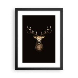 Poster in einem schwarzem Rahmen - Kubistischer Hirsch - 30x40 cm