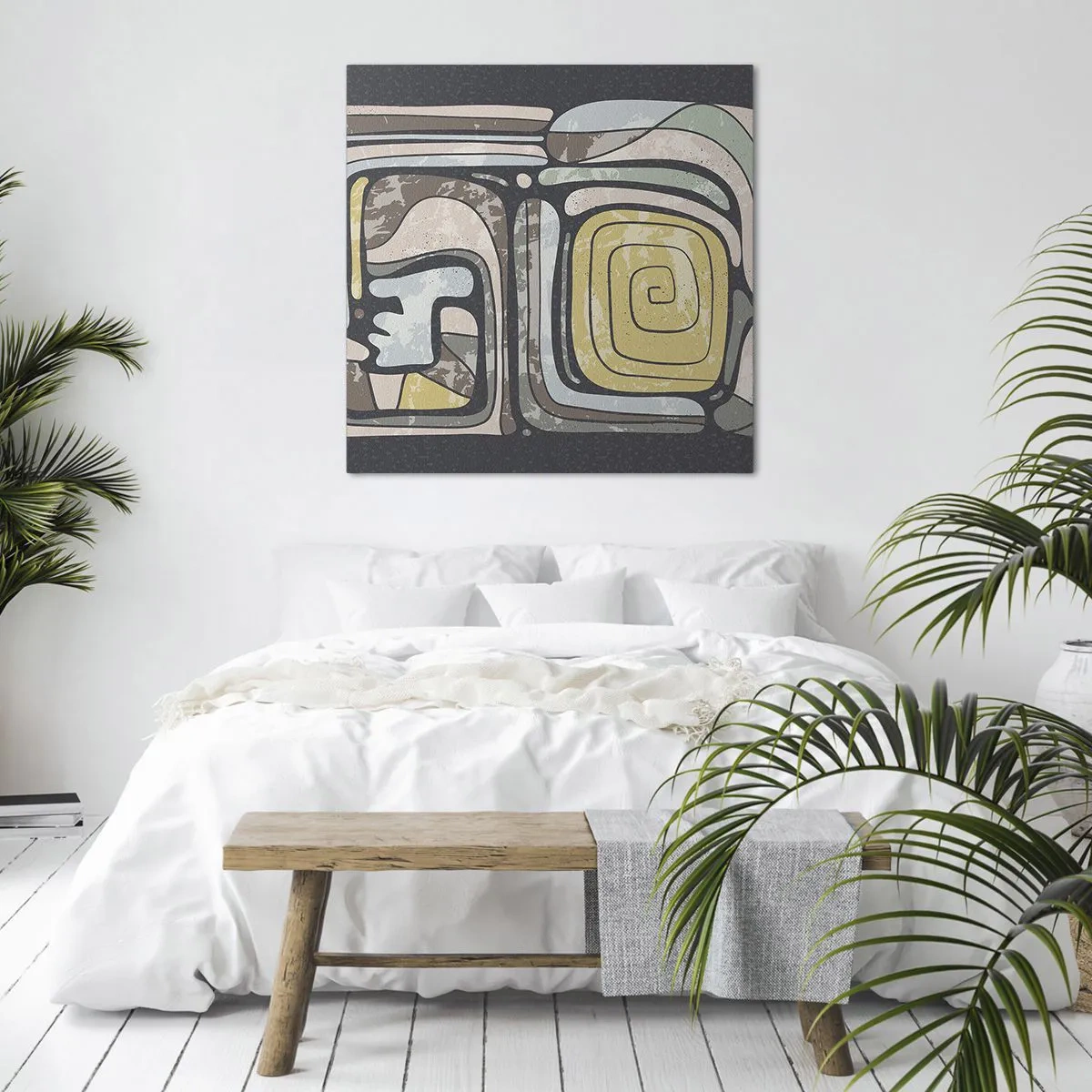 Bild auf Leinwand - Leinwandbild - Abstraktion im präkolumbianischen Geist - 50x50 cm