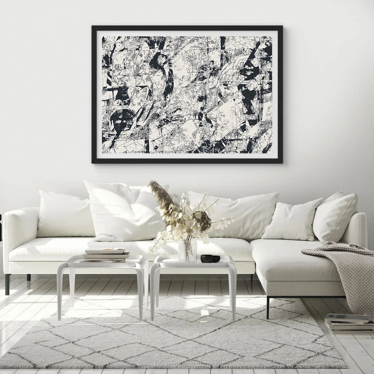 Poster in einem schwarzem Rahmen - Durchdringung der Gegensätze - 91x61 cm