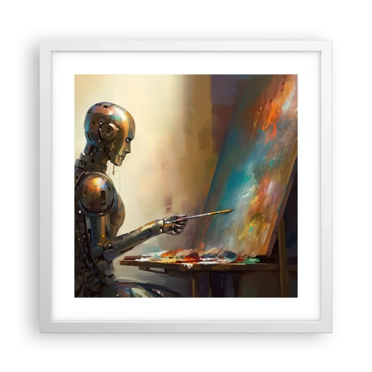 Poster in einem weißen Rahmen - Die Kunst der Zukunft - 40x40 cm