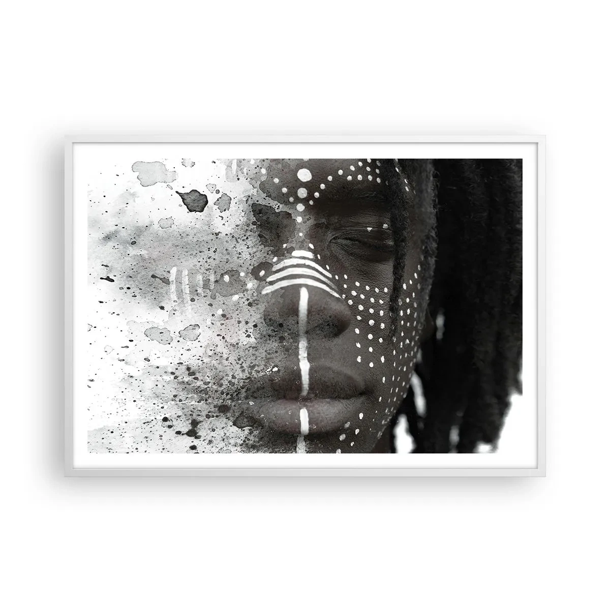 Poster in einem weißen Rahmen - Entdecke den Urgeist - 100x70 cm