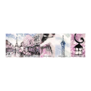 Fototapeten Muster Selbstklebend Deluxe Sticker - Wie man sich verlieben kann, ist nur in ... - Stadt, Eiffelturm, Paris - 100x30 cm