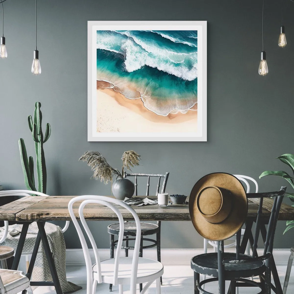 Poster in einem weißen Rahmen - Das ewige Treffen - 60x60 cm