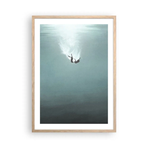 Poster in einem Rahmen aus heller Eiche - In den Armen des Ozeans - 50x70 cm