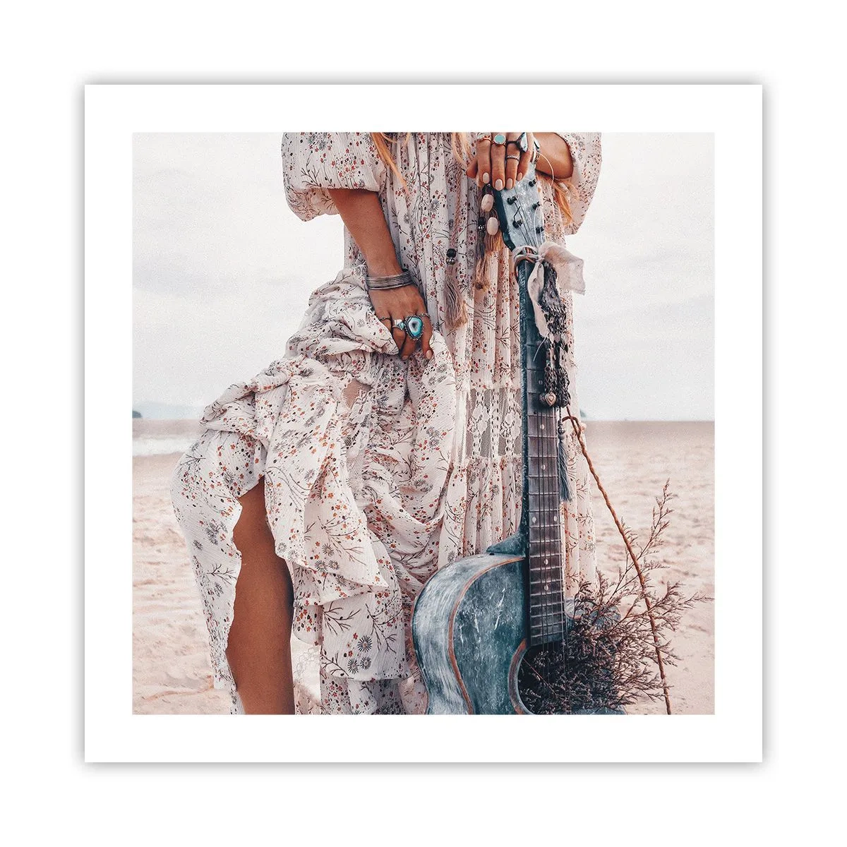 Poster - Kinderblumen auf dem Weg - 50x50 cm