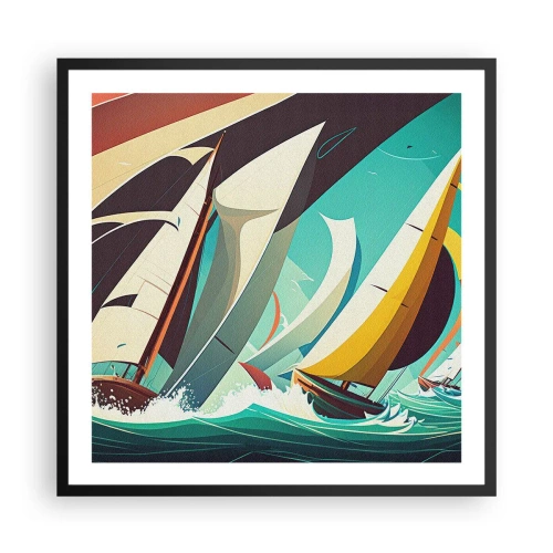 Poster in einem schwarzem Rahmen - Viel Glück mit den Elementen - 60x60 cm
