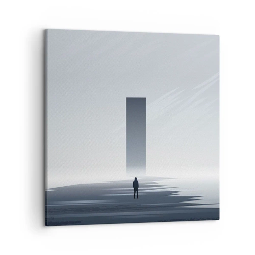 Bild auf Leinwand - Leinwandbild - Chance oder Bedrohung? - 50x50 cm