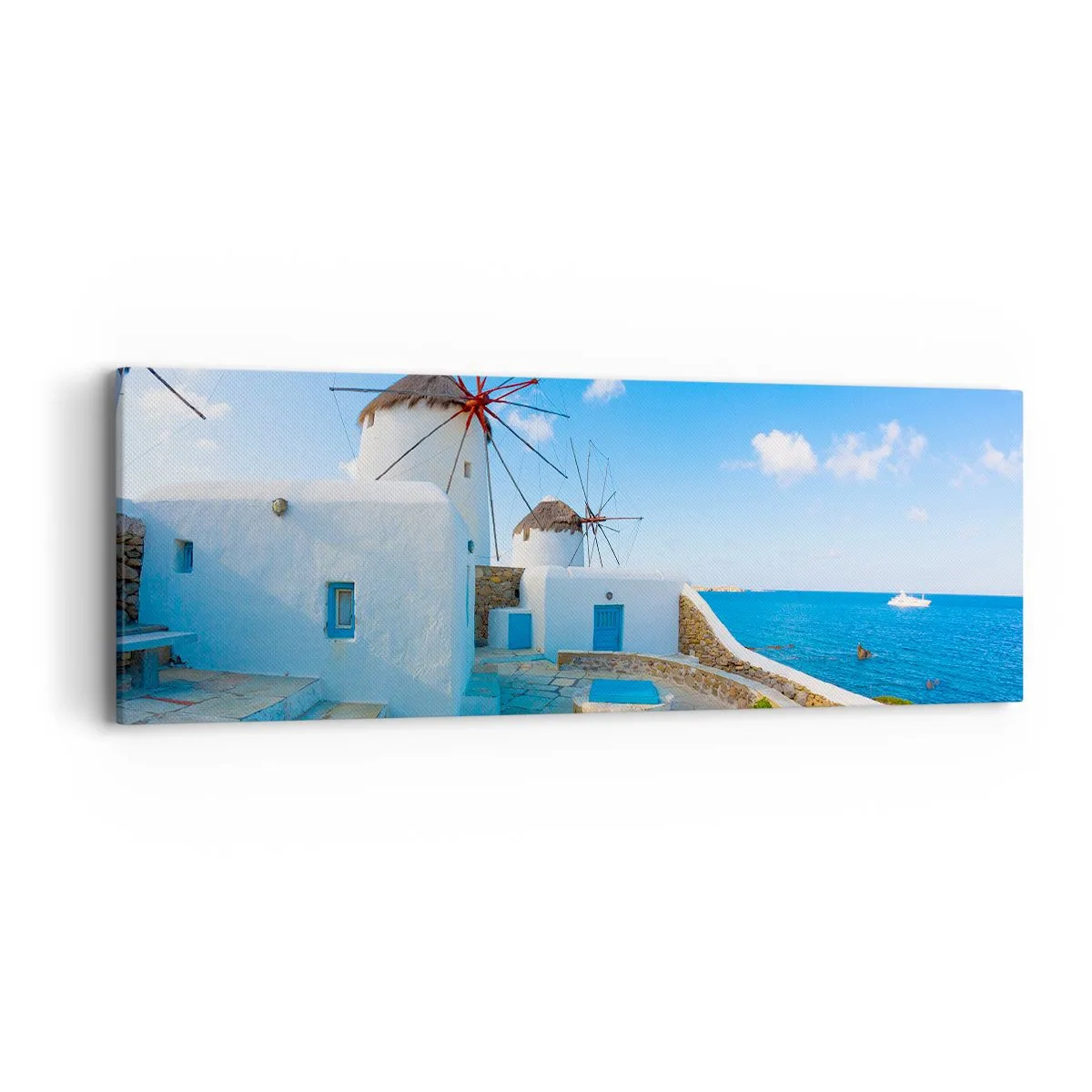 Bild auf Leinwand - Leinwandbild - Der blaue Wind vom Meer - 90x30 cm
