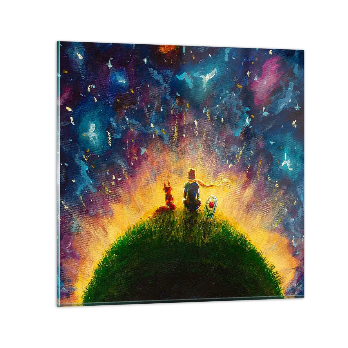 Glasbild - Bild auf glas - Liebe und Freundschaft - die ganze Welt - 50x50 cm