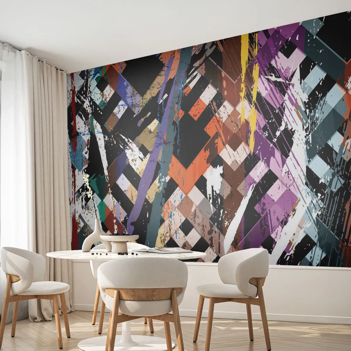 Fototapete Premium Sand - Quadriert - Abstraktion, Stück, Modernes Muster - 200x140 cm