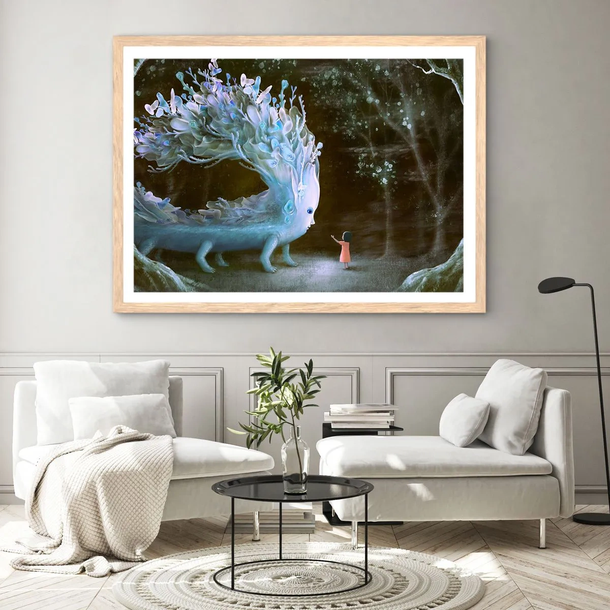 Poster in einem Rahmen aus heller Eiche - Fantastisches Treffen - 50x40 cm