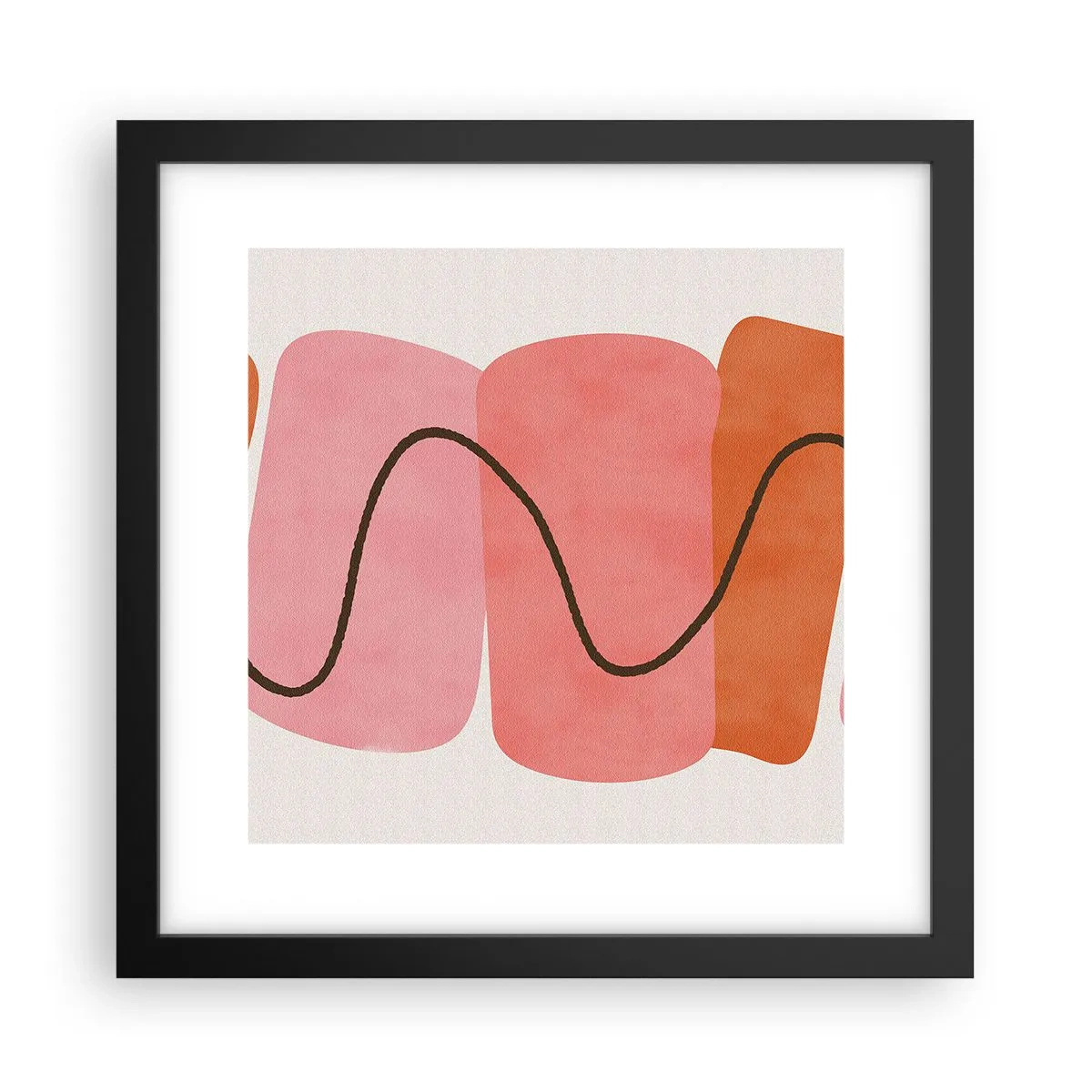Poster in einem schwarzem Rahmen - Sanfte Bewegung der Formen - 30x30 cm
