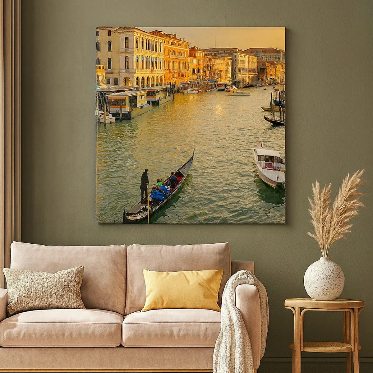 Bild auf Leinwand - Leinwandbild - Auf der Sonnenseite der Straße - 30x30 cm