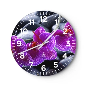 Wanduhr - Glasuhr - Die Steine ​​glühten vor Freude - 30x30 cm