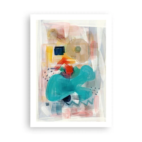 Poster - Bunte Abstraktion mit dynamischen Formen - 50x70cm - Buntes Spiel - Moderne Wanddekoration für Wohnzimmer und Schlafzimmer ARTTOR