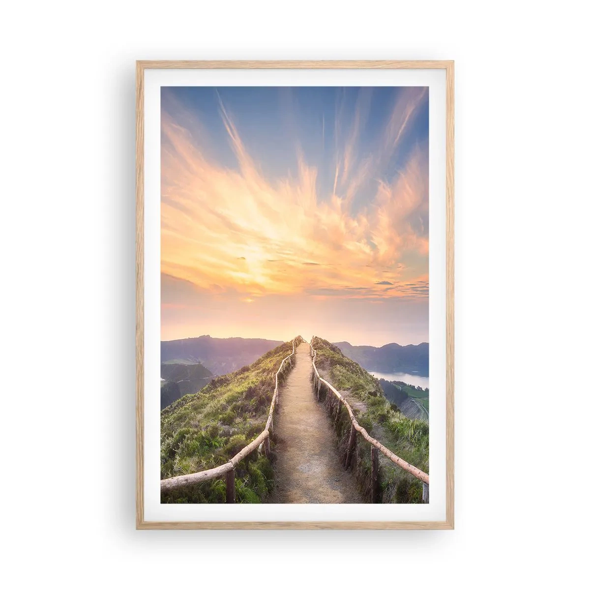 Poster in einem Rahmen aus heller Eiche - Nah am Himmel - 61x91 cm