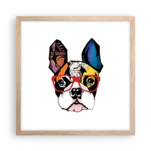 Poster in einem Rahmen aus heller Eiche - Intellektuelle - 40x40 cm