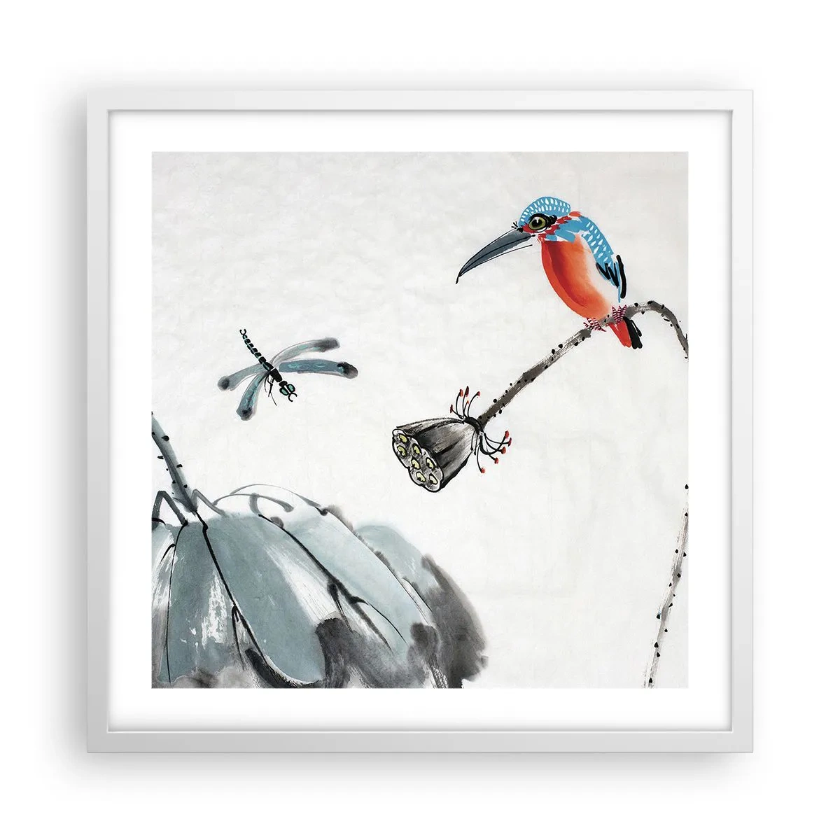 Poster in einem weißen Rahmen - Das Leben der Wiese - 50x50 cm