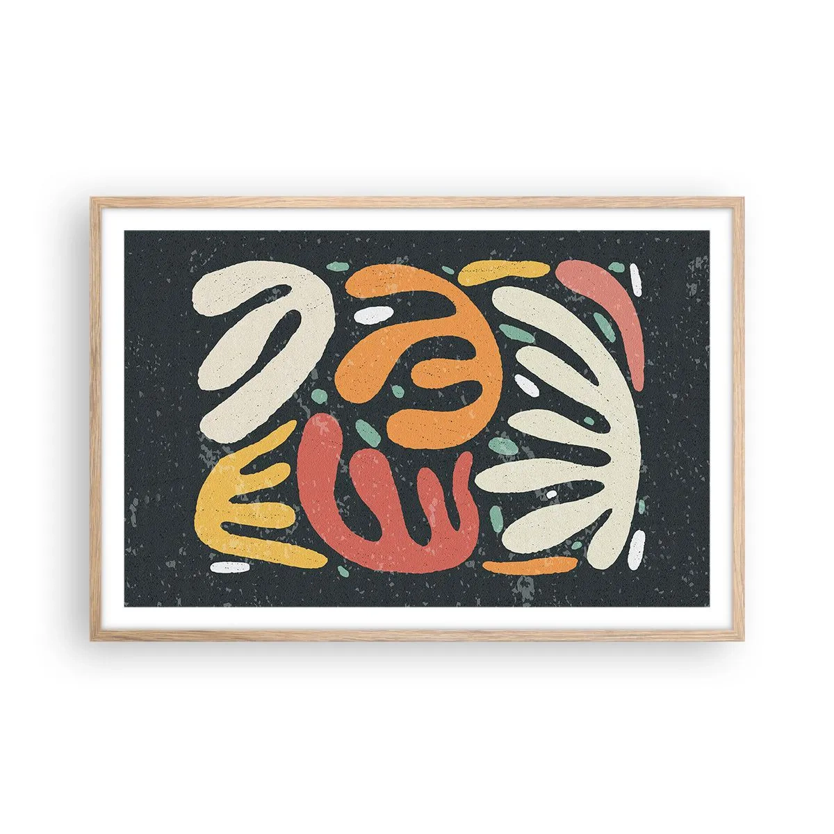 Poster in einem Rahmen aus heller Eiche - Komposition – Ich erwische dich gleich - 91x61 cm