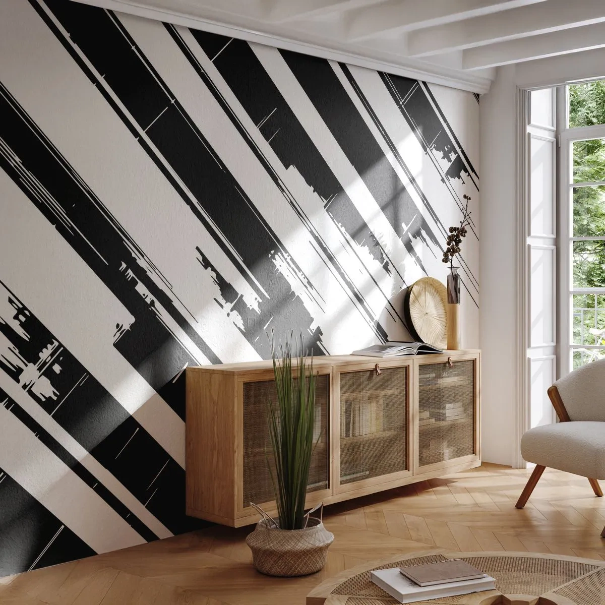 Fototapete Premium Sand - Eine intensive und dynamische Komposition - Vektor, Minimalismus, Modern - 350x256 cm