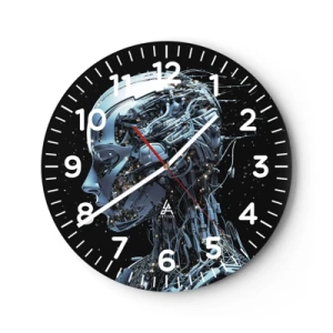 Wanduhr - Glasuhr - Technologie ist eine Frau - 40x40 cm