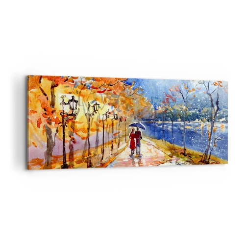 Bild auf Leinwand - Leinwandbild - Gemeinsam bis an die Grenze der Zeit - 100x40 cm