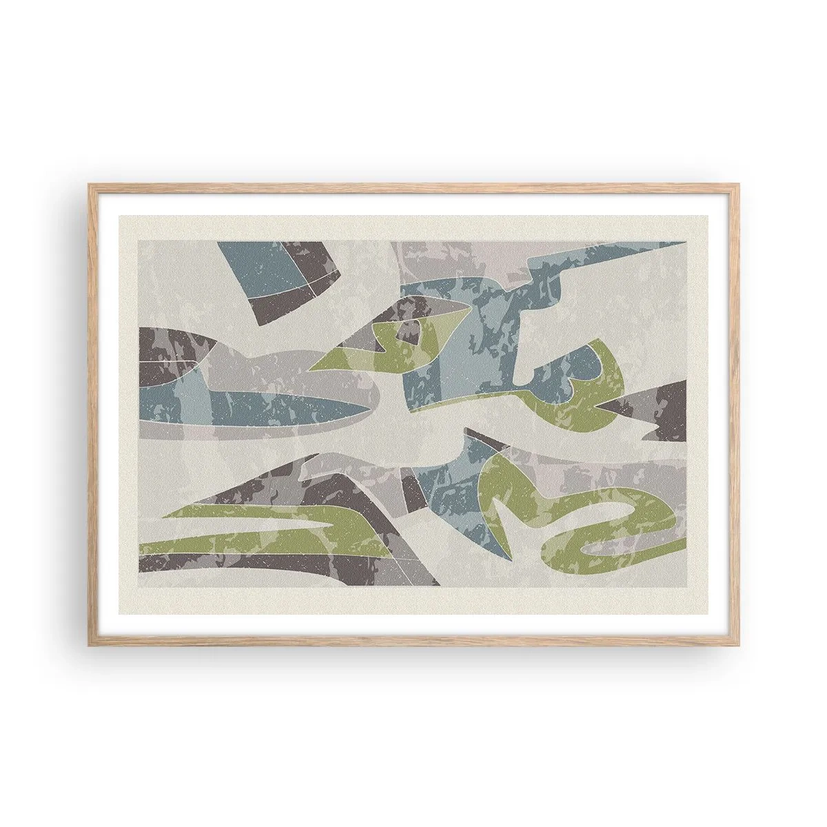 Poster in einem Rahmen aus heller Eiche - Komposition hinter dem Glas - 100x70 cm