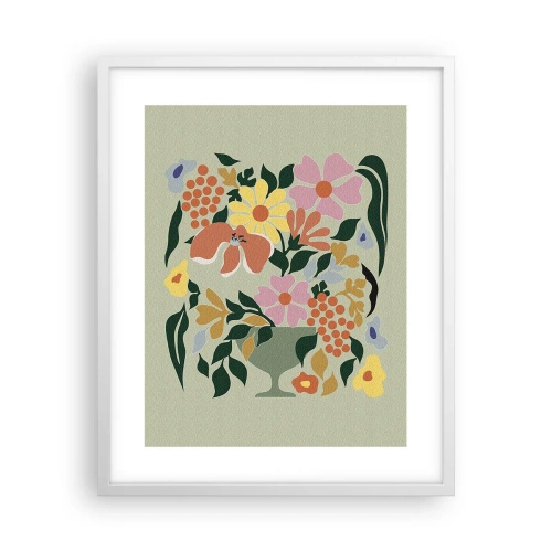 Poster in einem weißen Rahmen - Strauß voller Leben - 40x50 cm