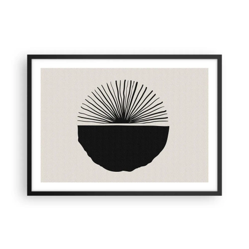 Poster in einem schwarzem Rahmen - Minimalistisches schwarzes Motiv auf hellem Hintergrund - 70x50cm - Eine Reihe von Möglichkeiten - Moderne Wanddekoration für Wohnzimmer und Schlafzimmer ARTTOR
