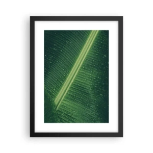 Poster in einem schwarzem Rahmen - Die Struktur des Grüns - 30x40 cm