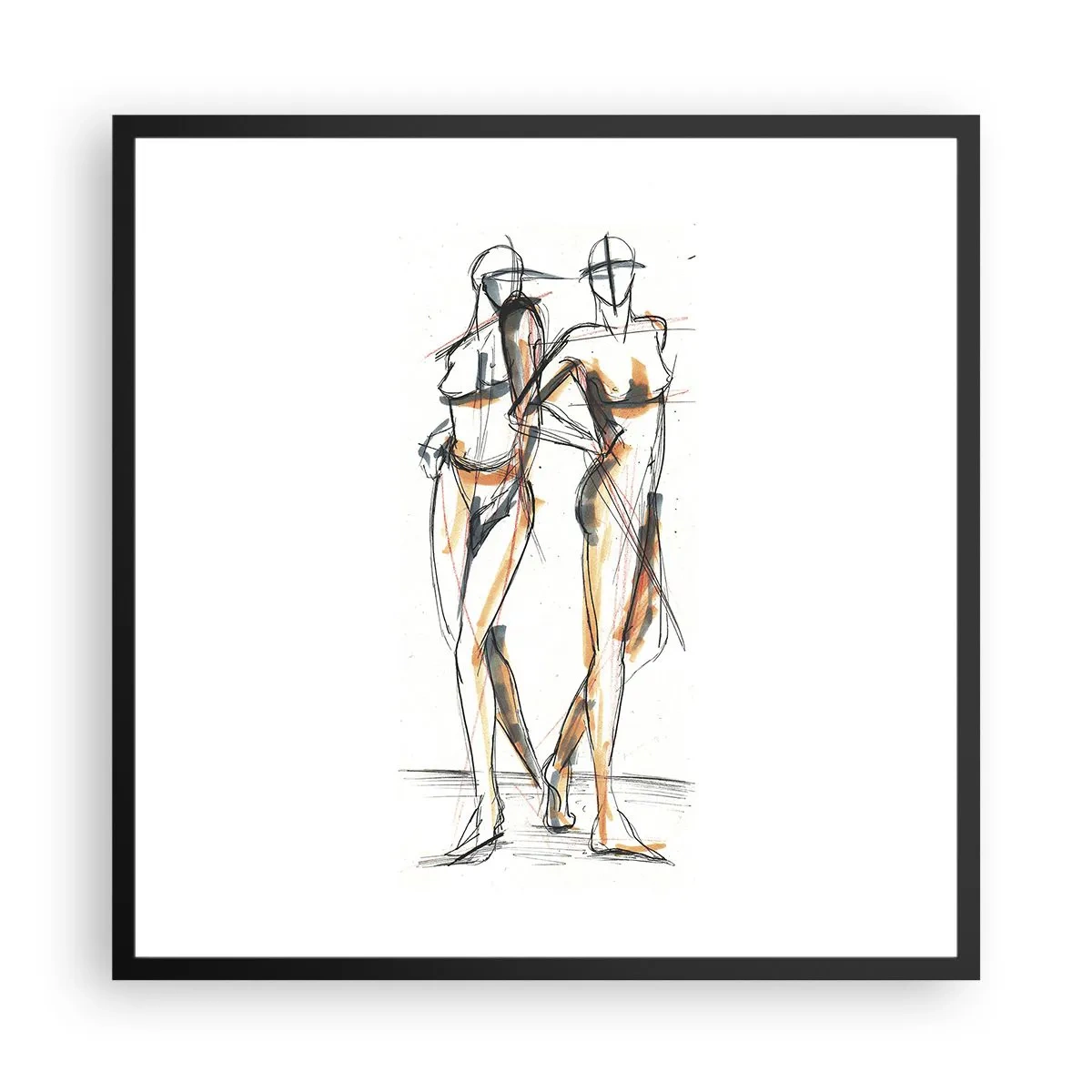 Poster in einem schwarzem Rahmen - Studie der Gnade - 60x60 cm