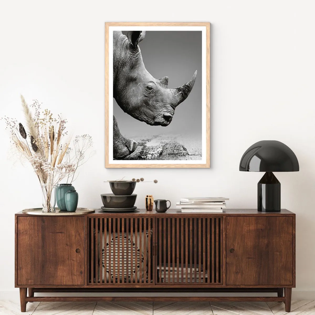 Poster in einem Rahmen aus heller Eiche - Unaufhaltsame Stärke - 40x50 cm