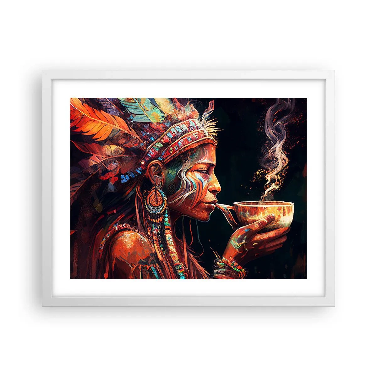 Poster in einem weißen Rahmen - Magisches Ritual - 50x40 cm