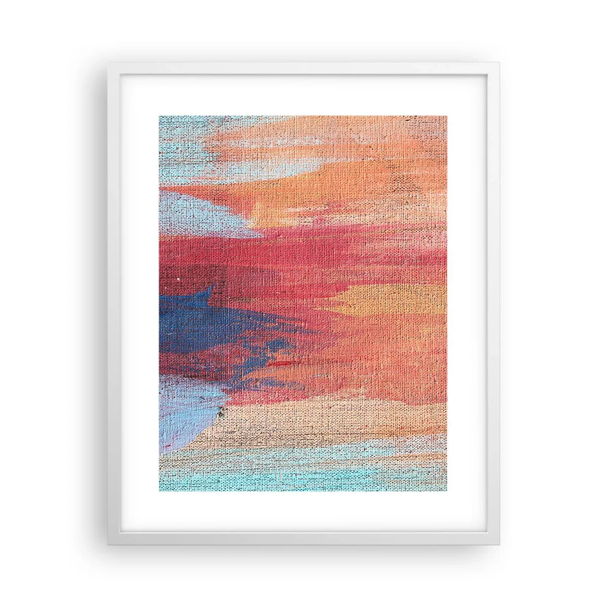 Poster in einem weißen Rahmen - Renne den Regenbogen hinunter - 40x50 cm