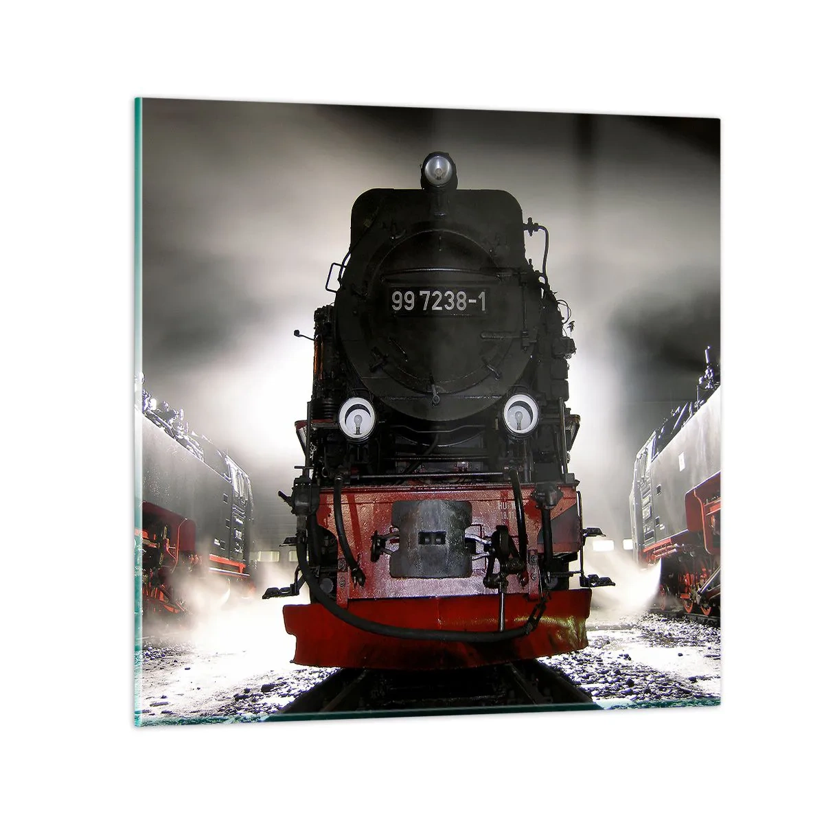 Glasbild - Bild auf glas - Er steht und keucht, seufzt und pustet - 70x70 cm