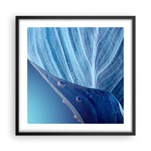 Poster in einem schwarzem Rahmen - Versteckte Tropfen vom Blau - 50x50 cm