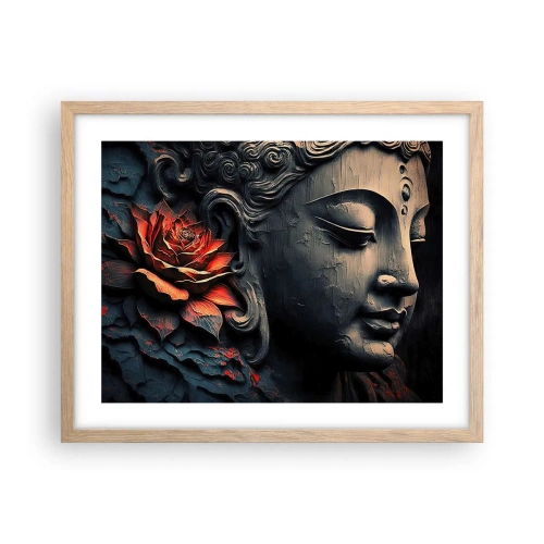 Poster in einem Rahmen aus heller Eiche - Im Einklang mit der Welt - 50x40 cm