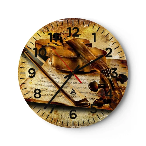 Wanduhr - Glasuhr - Ein Virtuose dringend benötigt - 40x40 cm